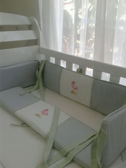 kit para mini berço 4 peças bordado