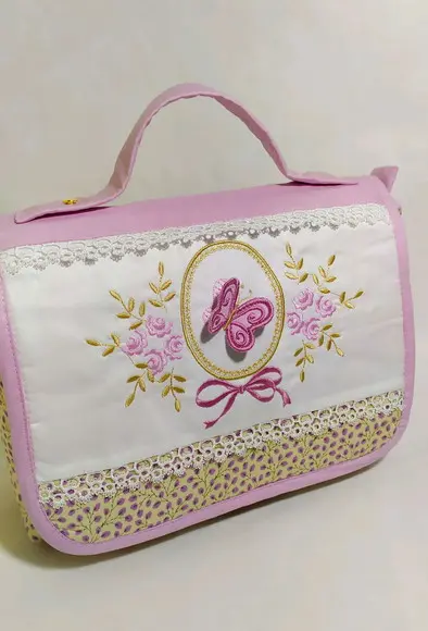 Nécessaire Porta Fraldas e Lenços Personalizada com Aba