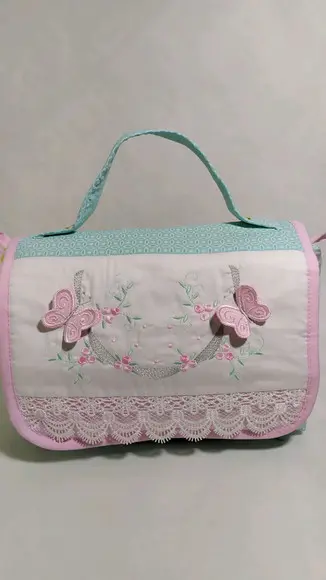 Nécessaire Porta Fraldas e Lenços Personalizada com Aba