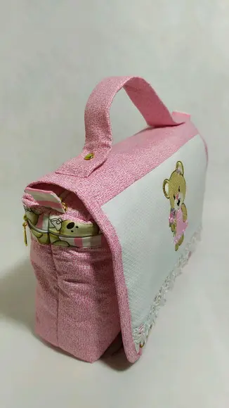 Nécessaire Porta Fraldas e Lenços Personalizada com Aba