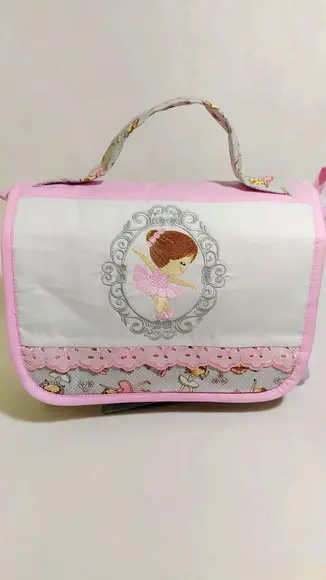 Nécessaire Porta Fraldas e Lenços Personalizada com Aba