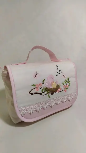 Nécessaire Porta Fraldas e Lenços Personalizada com Aba