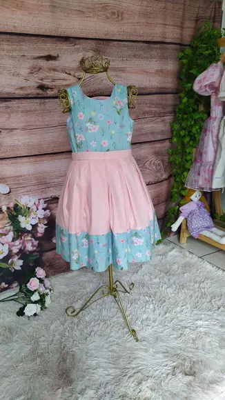 Vestido Infantil de Tricoline Forrado