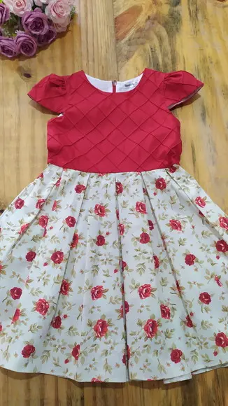 Vestido Infantil de Tricoline Forrado
