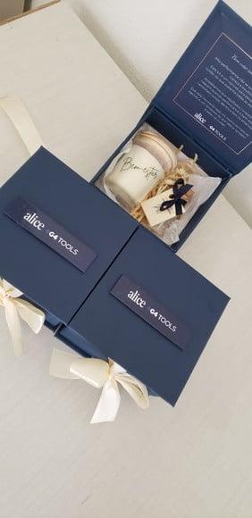 Kit Corporativo com Vela Aromática Caixa Premium