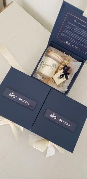 Kit Corporativo com Vela Aromática Caixa Premium