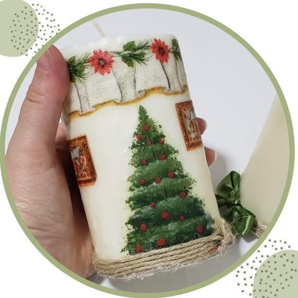 Vela de Natal Perfumada e Decorada 370g