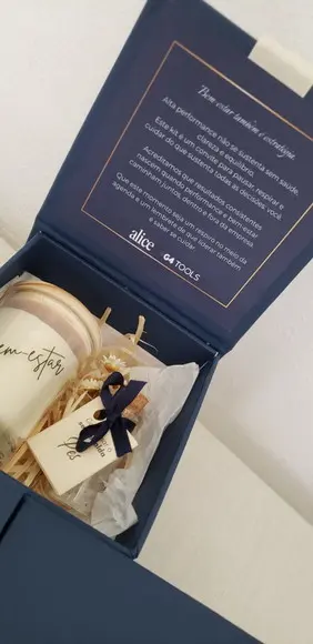 Kit Corporativo com Vela Aromática Caixa Premium