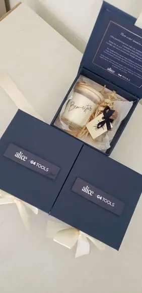 Kit Corporativo com Vela Aromática Caixa Premium