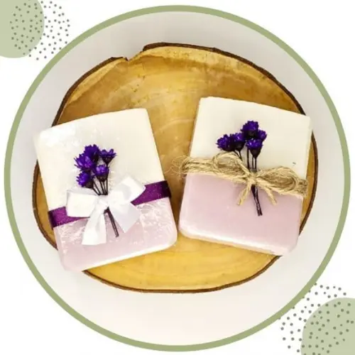 Lembrancinha Sabonete Natural de Lavanda e Dolomita 30g