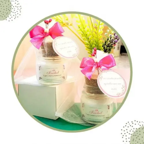 Lembrancinha Mini Vela Aromática Vidro Rolha 40g com Tule