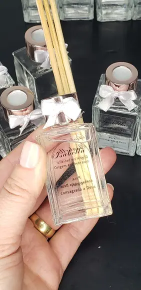Mini Aromatizador Lembrancinha 30ml Vidro e Tampa Luxo Rose