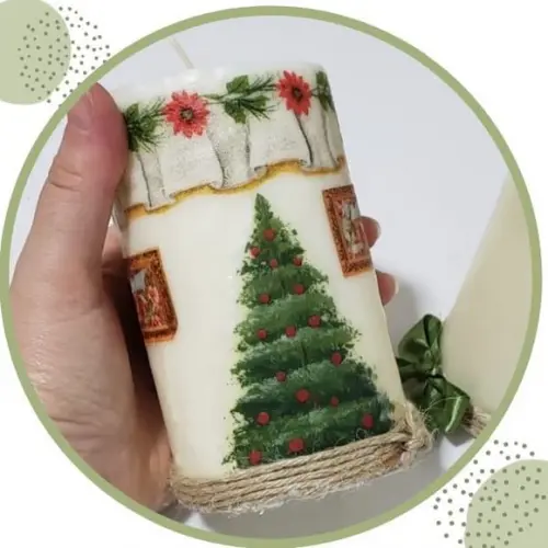 Vela de Natal Perfumada e Decorada 370g