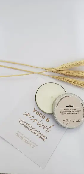 Vela na Latinha Lembrancinha Dia da Mulher 20g