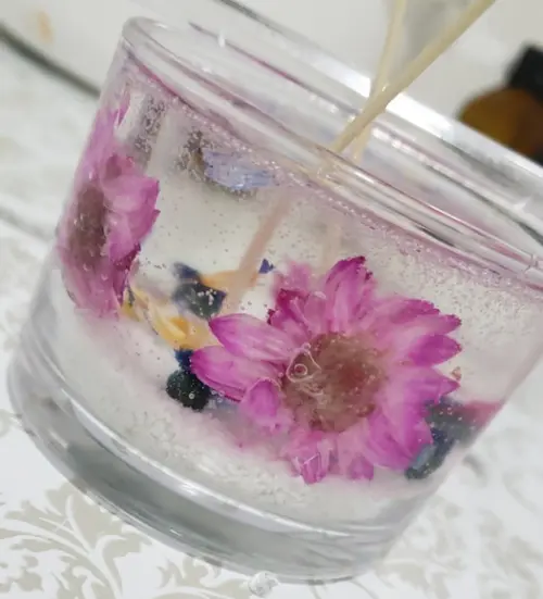 Vela Transparente Perfumada 100g com Decoração
