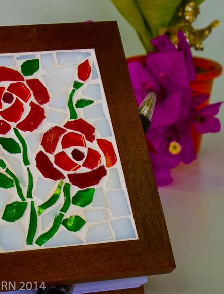 Bloco Anotações Mosaico Rosas Vermelhas