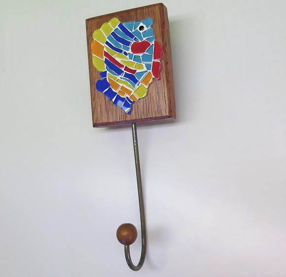 Cabideiro e Porta Papel Mosaico Peixinhos