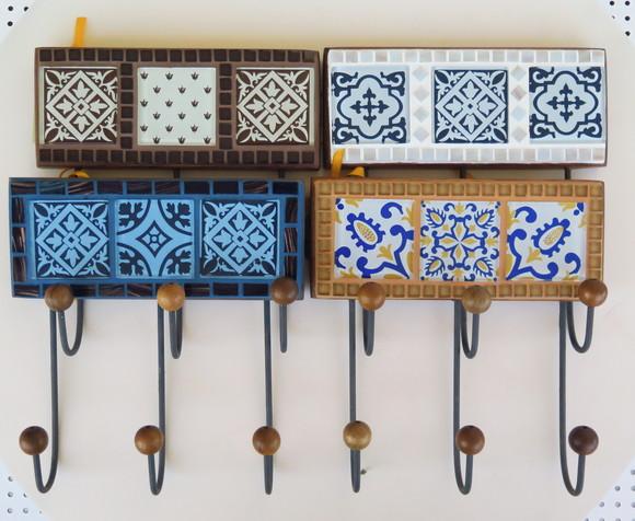 Cabideiro em Mosaico 3 Ganchos