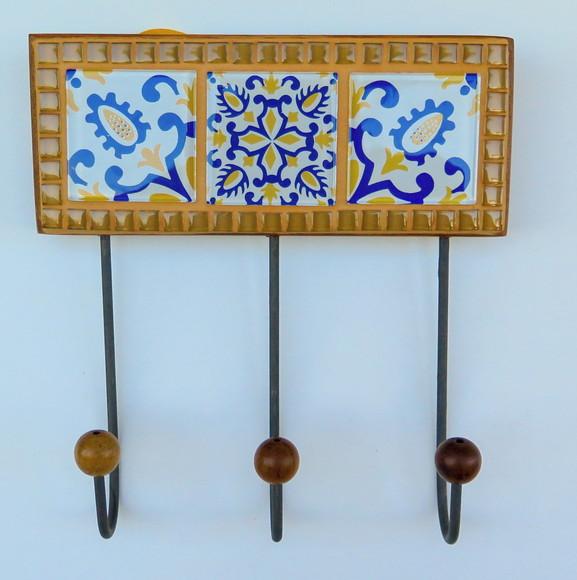 Cabideiro em Mosaico 3 Ganchos