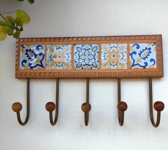 Cabideiro em Mosaico Lisboa 5 Ganchos
