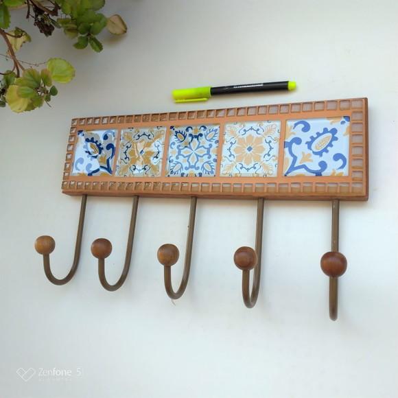Cabideiro em Mosaico Lisboa 5 Ganchos