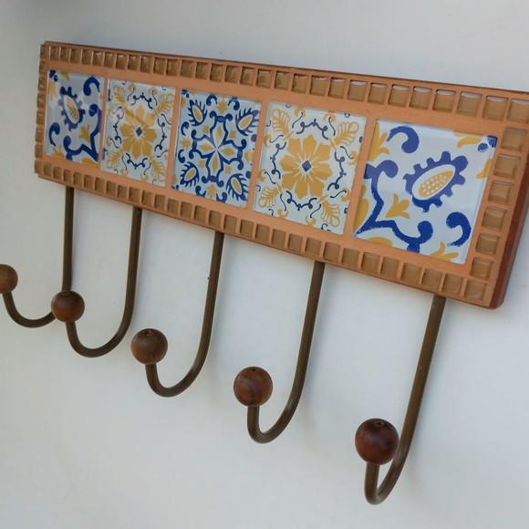 Cabideiro em Mosaico Lisboa 5 Ganchos
