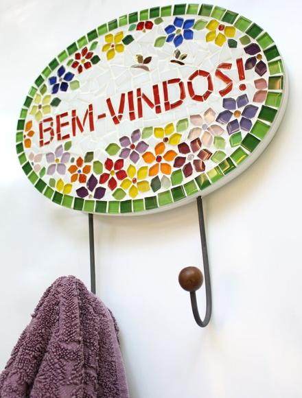 Cabideiro Mosaico Bem-vindos Primavera