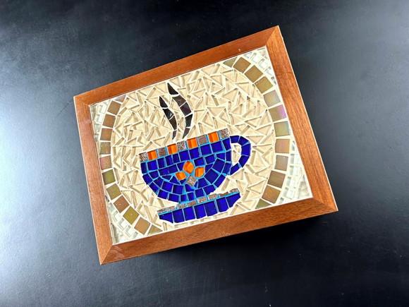 Caixa de Chá em Mosaico Xícara