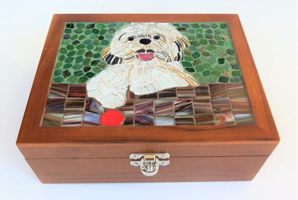 Caixa de chá ou Multi Uso em Mosaico Dog