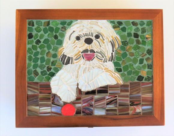 Caixa de chá ou Multi Uso em Mosaico Dog