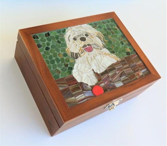 Caixa de chá ou Multi Uso em Mosaico Dog