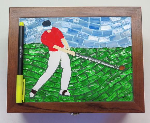 Caixa Multiuso ou Relógios em mosaico Golfista