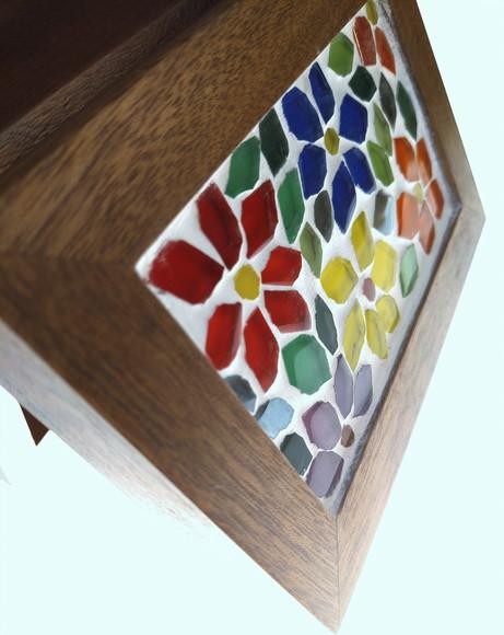 Caixa Porta Cartões em Mosaico Floral