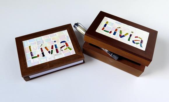 Caixa Porta Cartões em Mosaico Personalizado