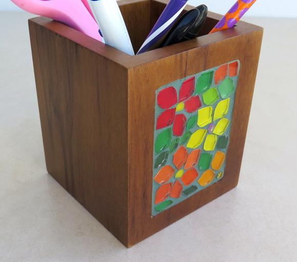 Conjunto Porta Lápis e Bloco Mosaico