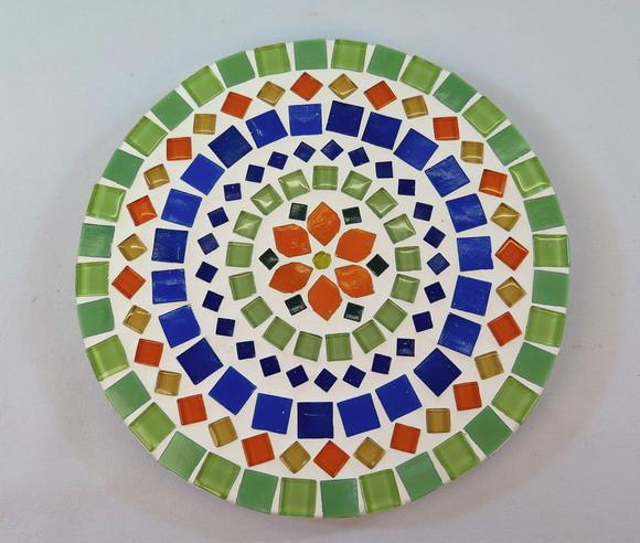 Descanso de Panelas em Mosaico Mandala Floral