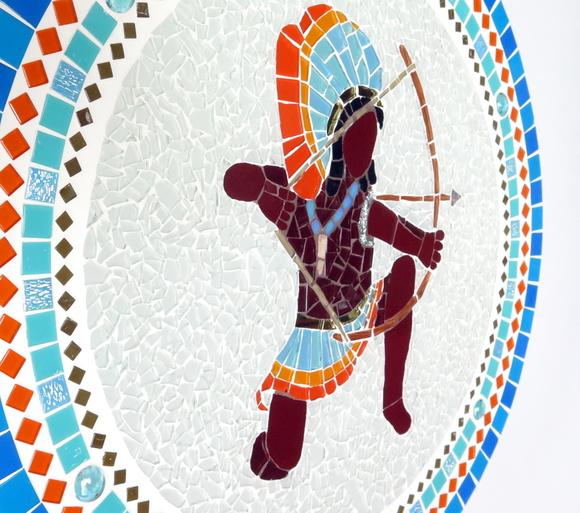 Mandala Caboclo Flecheiro em Mosaico