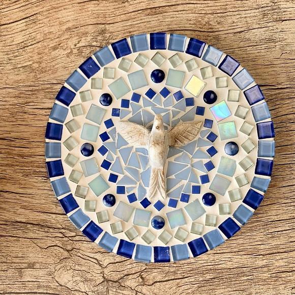 Mandala Divino em Mosaico Azul
