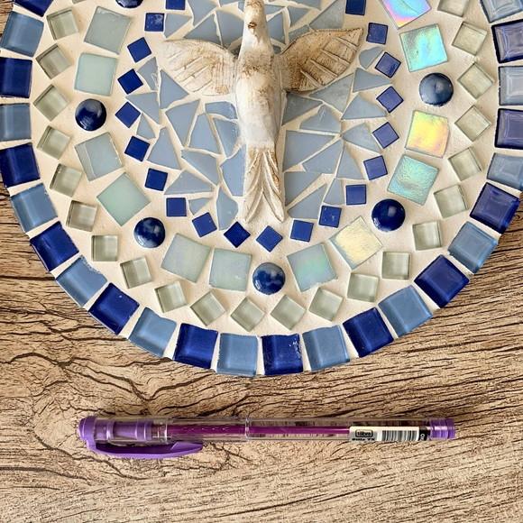 Mandala Divino em Mosaico Azul