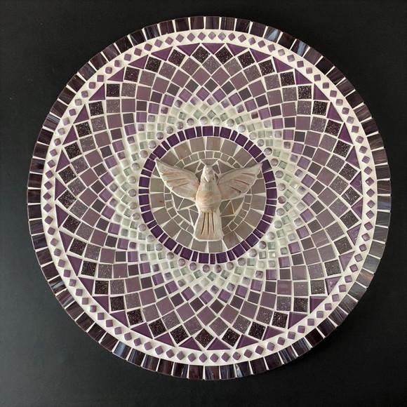 Mandala Divino em Mosaico Lilás Fractal