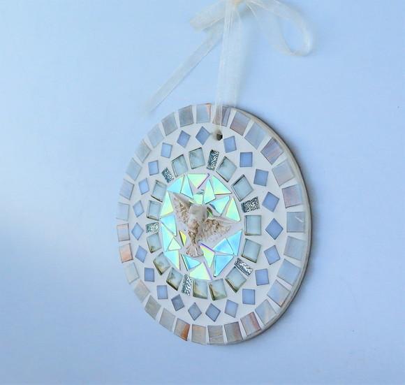 Mandala Divino em mosaico mini branca