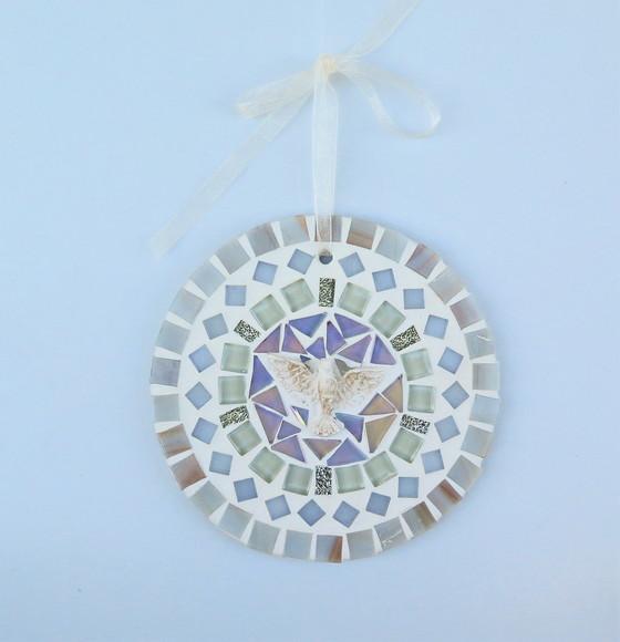 Mandala Divino em mosaico mini branca