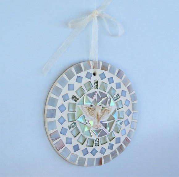 Mandala Divino em mosaico mini branca