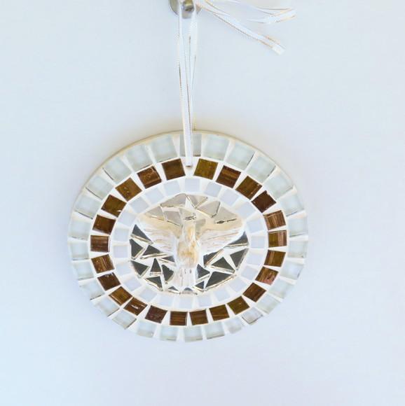 Mandala Divino em Mosaico Mini Branca