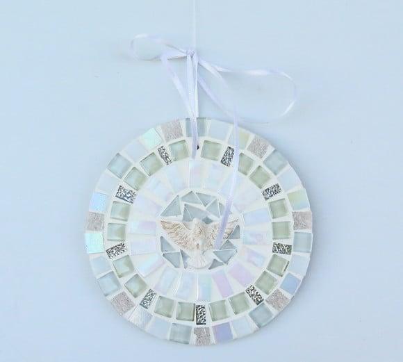 Mandala Divino em Mosaico Mini Branca