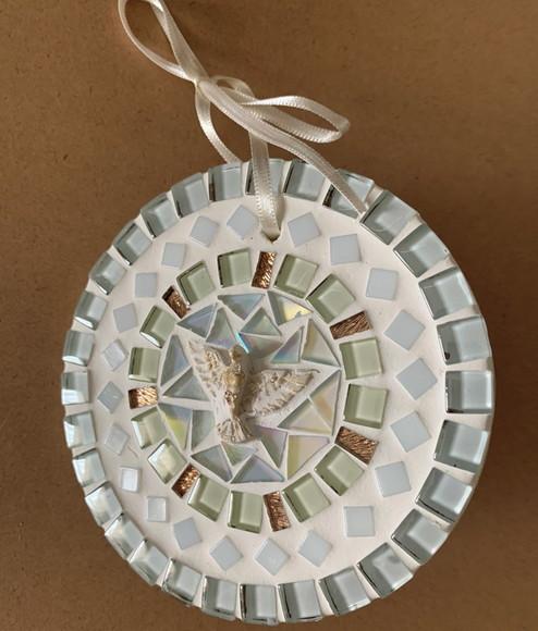Mandala Divino em Mosaico Mini Branca
