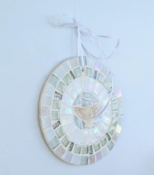 Mandala Divino em Mosaico Mini Branca
