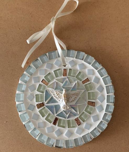 Mandala Divino em Mosaico Mini Branca