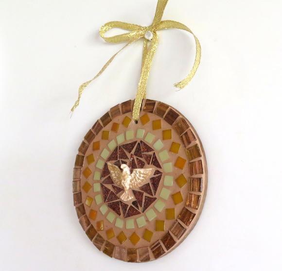 Mandala Divino em Mosaico Mini Ocre