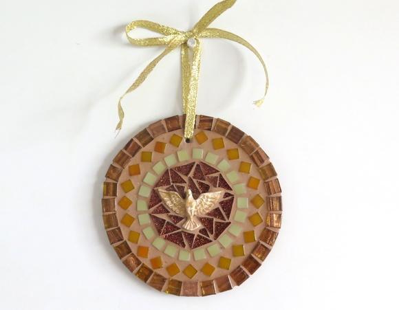Mandala Divino em Mosaico Mini Ocre